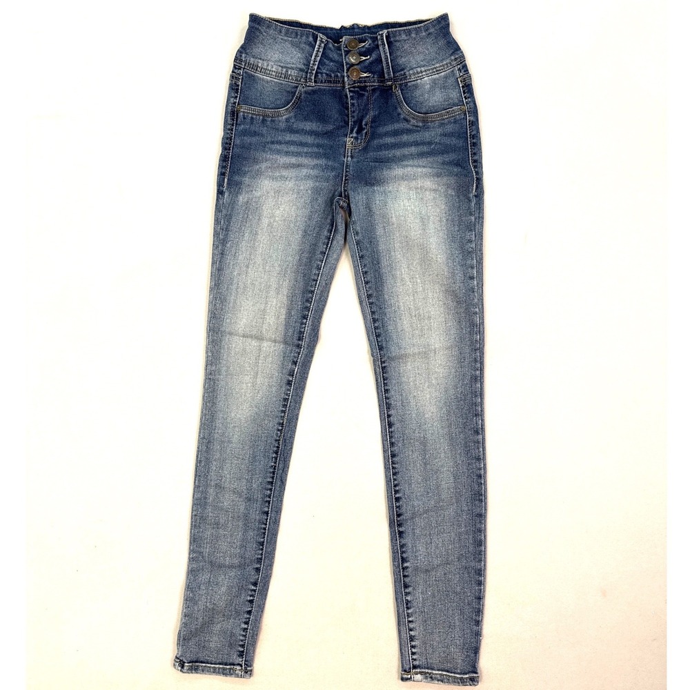 Wallflower The Sassy High Rise Skinny Jeans Medium Wash Blue WFM12773S Sz 5 Reg